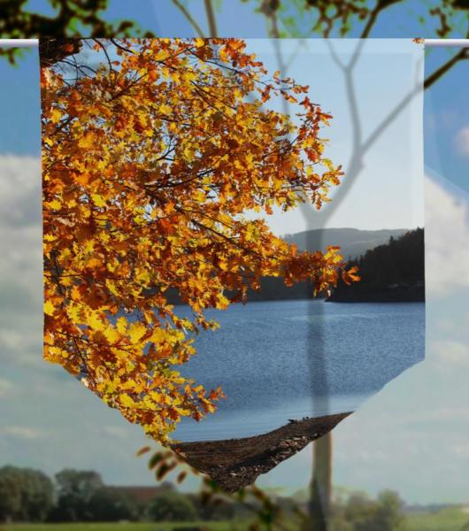 Herbst am See, Scheibenhänger spitz, transparent